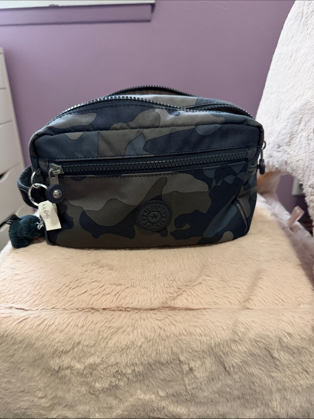 Kipling Agot Camo Toiletry Bag - navy blue/Gray
